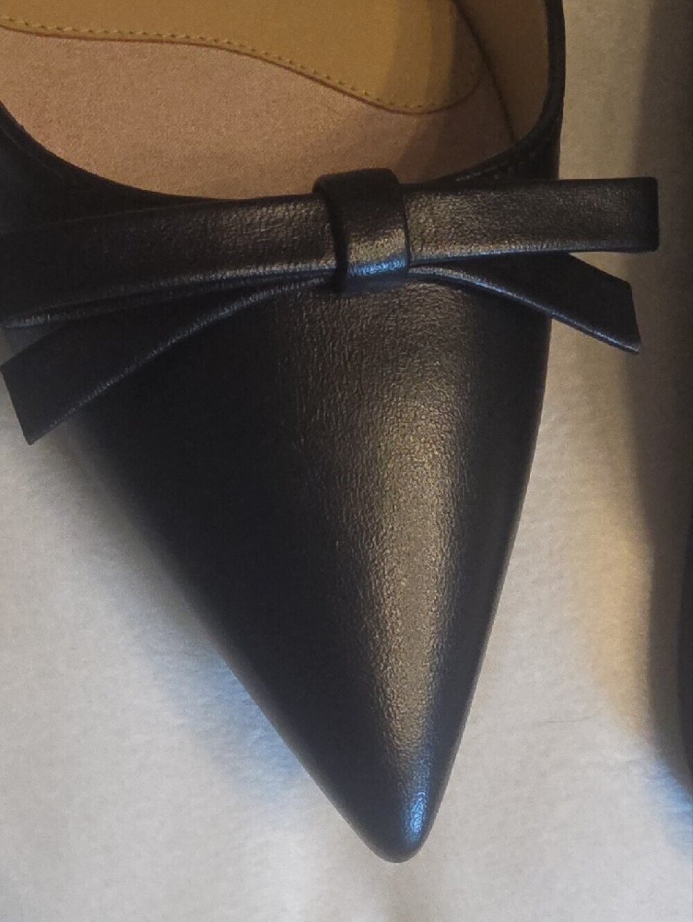 Stuart Weitzman REESE Flat Slide Black Leather Mary-Jane Bows Pointy Toes 8 - Picture 16 of 16